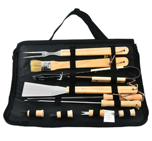 Chất Lượng Cao BBQ Công Cụ Thiết Lập Thép Không Gỉ BBQ Công Cụ Ngoài Trời Thìa Ngã Ba 10Pcs Vỉ Nướng Phụ Kiện Kit - Product Image 6