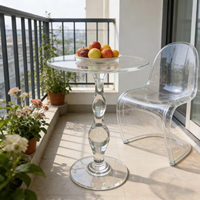 Petite table basse et thé moderne en acrylique avec étagère en métal pour livres et magazines Créativité colorée pour meubles de bureau et de salon