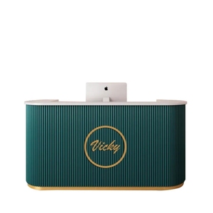 Mostrador de Recepción para Hotel de Diseño Moderno en Madera, Mostrador de Recepción para Salón de Belleza, Mostrador de Oficina Blanco, Mostrador de Recepción para Hotel de Lujo - Product Image 2