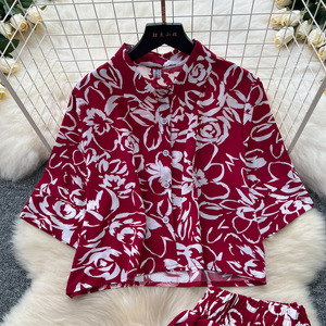 Conjunto de Dos Piezas para Mujer, Estilo Salty, Moda Madura, Holgado, Cintura Alta, Pantalones Anchos y Camisa Casual, 2026 - Product Image 5
