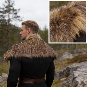 Capa de Hombro Vikinga Medieval de Piel Sintética Ecológica para Verano, Chal de Guerrero Nórdico, Disfraz para LARP, Cosplay, Feria Renacentista, Disfraz de Película - Product Image 3