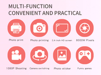 Appareil photo instantané pour enfants avec écran IPS de 2,4 pouces, 1080P, imprimante thermique, double objectif, jouet vidéo pour enfants, cadeau d'anniversaire pour garçon et fille