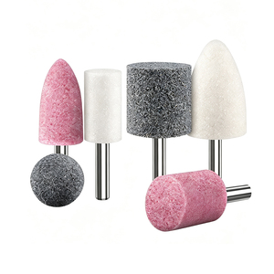 Tête de meulage en céramique de corindon chromé, rose PA, cylindrique en forme de balle, pour le polissage et le meulage des métaux - Product Image 1
