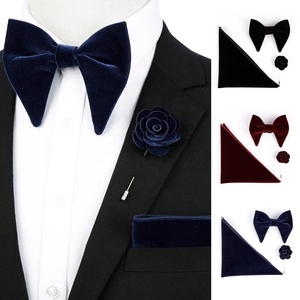 Người Đàn Ông Của Wedding Party Có Thể Điều Chỉnh Rắn Bowties Bán Buôn Thời Trang Nhung <span class=keywords><strong>Bow</strong></span> Quan hệ <span class=keywords><strong>Set</strong></span> Polyester Chất Liệu Cho Các Sự Kiện Chính Thức - Product Image 4