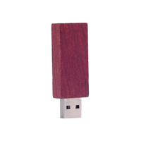 Clé USB en bois massif rouge rectangulaire sans capuchon, gravure laser personnalisée, cadeau promotionnel écologique, vente en gros d'usine