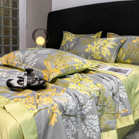 Lavage de la soie 4 pièces respirant été couverture refroidissement été couette ensemble doux pour la peau drap de lit ensemble de literie pour chambre