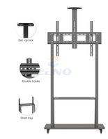 Chariot TV mobile Zeno jusqu'à 100 pouces avec support VESA 100x100 à 900x600 mm, support TV mobile, charge maximale 150 kg/330 lb