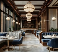 Ensemble de table et de chaises de restaurant en marbre vert velours moderne de qualité supérieure, canapé, banquette, mobilier pour café