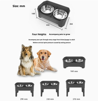 Bols surélevés pour chiens à alimentation lente, réglables sur 4 hauteurs, en acier inoxydable, avec support surélevé, station d'alimentation et d'eau 2-en-1 à deux niveaux pour animaux de compagnie