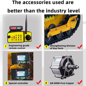 नई स्थिति रिमोट नियंत्रित इलेक्ट्रिक फ्लैटबेड ट्रक छोटे क्रॉलर फ्लैटबेड ट्रांसपोर्ट वाहन, रिमोट कंट्रोल ऑपरेशन - Product Image 3