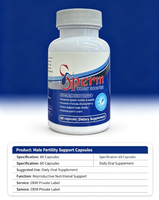 Complément alimentaire quotidien pour la fertilité masculine, 60 capsules, marque privée, soutien nutritionnel pour la reproduction masculine