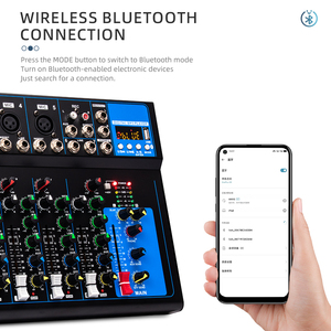 Bàn Trộn Âm, 7 Kênh, USB Bluetooth, Bộ Trộn Âm Thanh Stereo, Bộ Điều Khiển <span class=keywords><strong>DJ</strong></span>, Card Âm Thanh, Thiết Bị Âm Thanh MIC, Sân Khấu, Trực Tiếp - Product Image 2