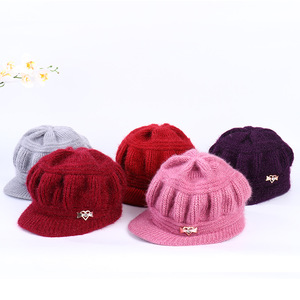 Women's Knitted Wool <b>Hat</b> With Fleece Lining Warm Windproof Classic Style For Winter Wear - Product Image 2