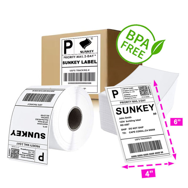 Compatible Zebra Rollo Printer4x6 Mailing Thermal Labels 500 Fanfold Thermal Printer Labels Shipping Labels 4x6
