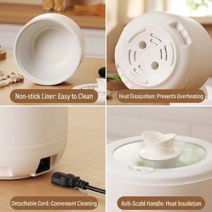 หม้อ<span class=keywords><strong>หุง</strong></span><span class=keywords><strong>ข้าว</strong></span>ไฟฟ้าอเนกประสงค์แบบพกพา Great Bear Wholesale Household Electric Cooking Pot 1.2L รุ่นดิจิตอลอัจฉริยะ - Product Image 6
