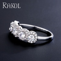Bagues de créateurs RAKOL RP2277, grandes marques pour femmes, bague en zircon cubique, bague diamant.