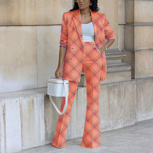 Spot Explosion New Solid Color Casual Double Breasted Wide Leg Pants Women's Suit Two Piece <b>Set</b> Fashion - Product Image 4