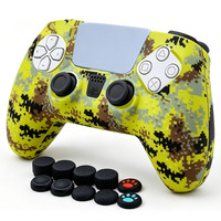 Coque en silicone pour manette PS5, protection par transfert d'eau, capuchons de joystick, accessoires pour console de jeu