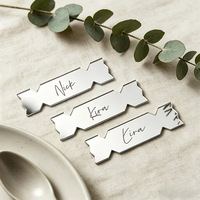 Miroirs en acrylique découpés au laser en forme de bonbons, étiquettes nominatives personnalisées, cartes de placement pour mariage, banquet, fête