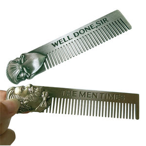 Peigne à cheveux noir pour hommes vente en gros et à chaud d'usine OEM, peigne à huile rétro pour <span class=keywords><strong>gentleman</strong></span>, peigne de salon de styliste en métal antistatique - Product Image 4