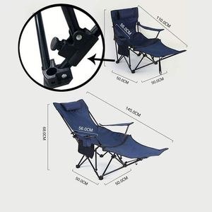 Chaise de pêche pliante portable en métal pour salon de jardin extérieur - Product Image 3