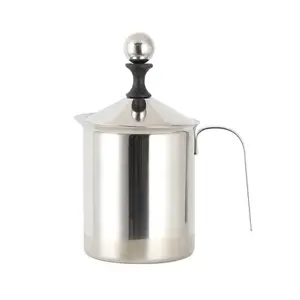 Stainless Steel Coffee Tools Milk Creamer Double Layer Filter Screen Cappuccino Latte Foam Coffee Printer Manual Milk Frother