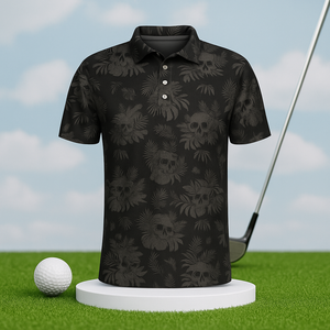 Polos de golf pour hommes, à manches courtes, respirants, anti-transpiration, avec logo personnalisé, les mieux notés, noirs - Product Image 1