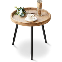 Table d'appoint ronde élégante de haute qualité avec plateau en bois, design marron, échantillon gratuit