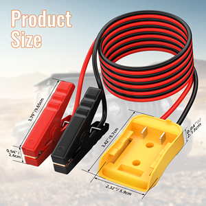 Bộ chuyển đổi pin 20V Bộ chuyển đổi pin bánh xe với cáp nhảy 6ft 100A kẹp cá sấu xe sạc pin nhảy khởi động - Product Image 2