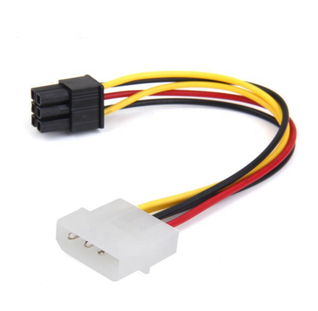 PCI Express 6 Pin to Molex 4 Pin to 6 Pin Power Cable