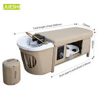 JUESHI-Lit de massage japonais avec cadre en acier pour salon de beauté, vasque en acrylique pour le lavage des cheveux