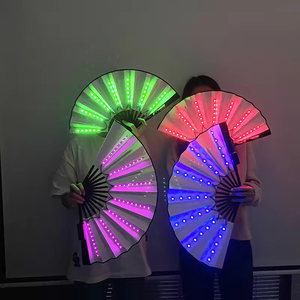 Ventilateur pliable à LED lumineux, couleurs changeantes vert rose bleu violet, pour fêtes, événements, spectacles - Product Image 1