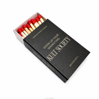 Boîtes d'allumettes personnalisées avec logo de marque de luxe imprimé en feuille d'or pour salons de cigares, bars, clubs, hôtels, allumettes en bois de sécurité