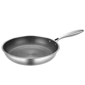 Hot Sale Frying Pan Cookware Set 26cm 410 Stainless Steel Skillets Honeycomb Nonstick Non-stick Frying Pans