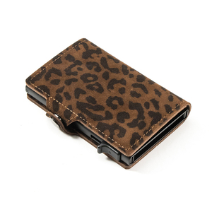 Casekey Fashion Leopard Print Leather Pop up Credit Cardholder <b>Wallet</b> Billetera Con Tarjetero Slim Rfid Blocking Card <b>Holder</b> - Product Image 3