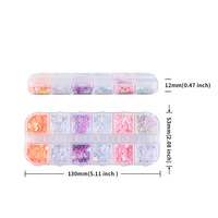Paillettes pour ongles papillon colorées avec logo gratuit, paillettes brillantes couleur sirène