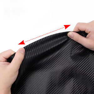 <span class=keywords><strong>Autocollant</strong></span> en fibre de carbone 0.8mm à motif de rayures en sergé écologique Autocollants de voiture en tissu vinyle PVC pour voitures Led et volant léger - Product Image 4