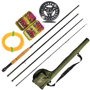 WEIHE Set joran pancing dan gulungan pancing, joran pancing karbon 2.7 Meter, Set joran dan gulungan pancing Fly Fishing, Kombo umpan