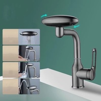 Nuevo diseño, grifo OVNI de acero inoxidable de modo dual, grifo de cascada frío y caliente para lavabo de baño, grifo mezclador Universal