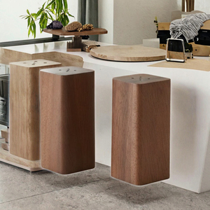 Ensemble salière-poivrière en bois massif artisanal, distributeur d'assaisonnements moderne, qualité alimentaire, écologique, durable, cuisine, salle à manger - Product Image 3