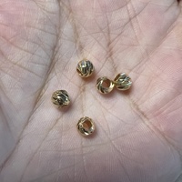Perles Entretoises Rondes Plaqué Or Triple 24K 4mm 5mm pour la Fabrication de Bijoux