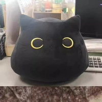 Peluche chat noir douce et câline, jouet créatif en peluche, chat mignon pour enfants, oreiller super adorable pour lit et canapé