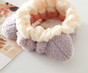 OEM Hot Selling Schattige Kattenoren Spa Gezichtsband Vrouwen Meisjes Make-up Haarband Pluche Gezichtsreinigingsband Zachte Rekbare Pluizige Hoofdband - Product Image 4