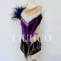 LIUHUO Design personnalisé Kids Dance Wear spandex dye sublimation Rhinestones justaucorps de gymnastique rythmique pour les filles de compétition