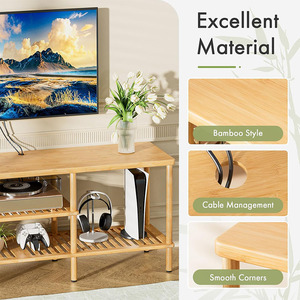 โต๊ะวางทีวีไม้ไผ่ปรับระดับได้ทันสมัยสำหรับห้องนั่งเล่นห้องนอนในอพาร์ตเมนต์ - Product Image 4