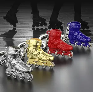 新型金属模拟新奇锌合金轮滑鞋造型钥匙扣创意轮滑鞋钥匙圈