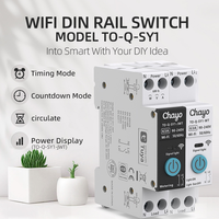 Disjoncteur intelligent WiFi Tuya LangYeao 6A-63A 1P+N, avec suivi de consommation d'énergie, interrupteur sur rail DIN compatible Alexa Google Home