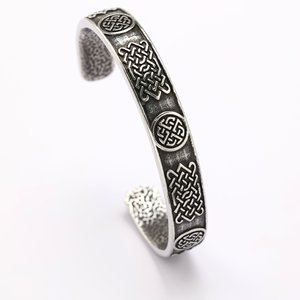 yunnique Tibetan Silver Open Cuff <b>Bracelet</b> Unisex Viking Celtic <b>Knot</b> Design Fashion Jewelry - Product Image 4