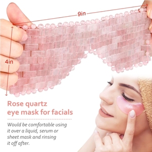 Masque rafraîchissant pour les yeux en quartz rose 100% naturel, patch oculaire en cristal réutilisable pour les yeux gonflés, soulage <span class=keywords><strong>la</strong></span> fatigue, outil de beauté du visage - Product Image 3