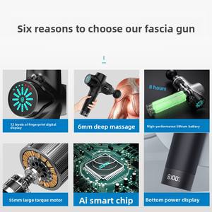 Pistola de Masaje Corporal Profesional Recargable de 30 Velocidades y 1500 mAh, Portátil, con 6 Cabezales de Masaje, Terapia de Percusión de Tejido Profundo para Músculos - Product Image 4